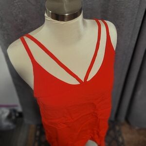 Ro & De Red Strappy Blouse